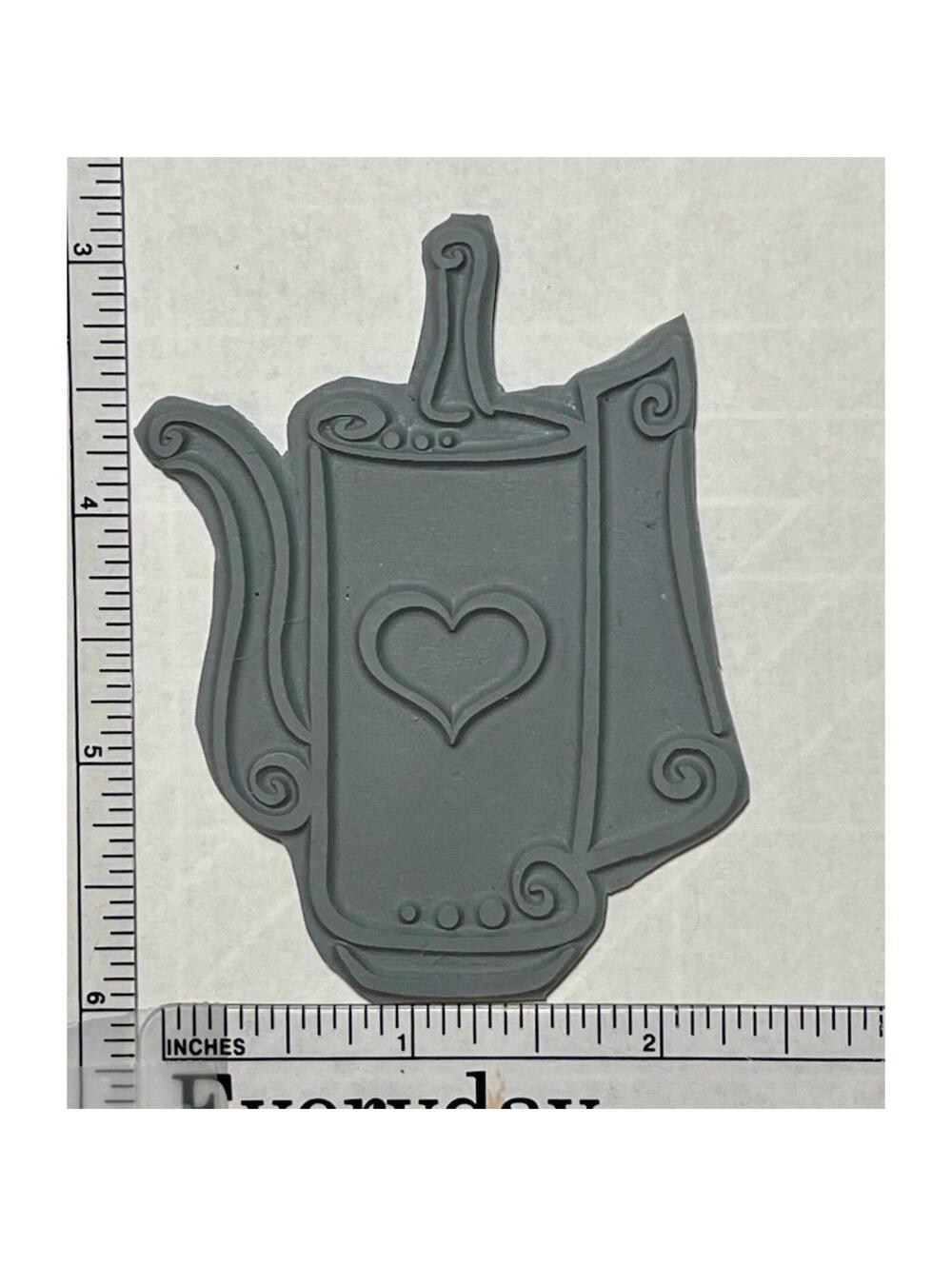 Teapot Rubber Stamp Tea Coffee Scrapbooking Card Making Craft